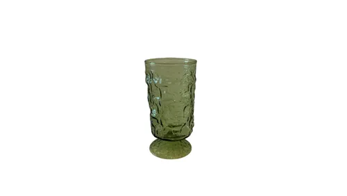 Green Crinkle Tea Glass