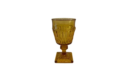 Amber Goblet with Square Stem