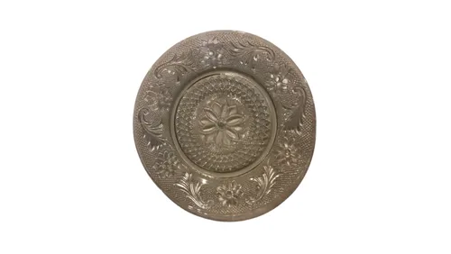 Clear Dotted Floral Plate - Salad