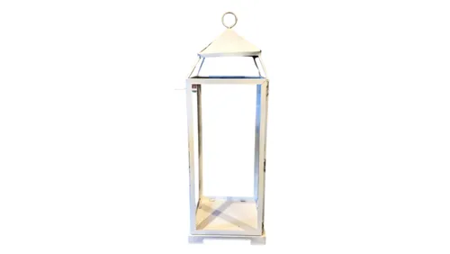 White Open Pottery Barn Lantern