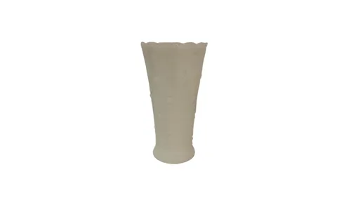 Milk Glass Vase with Scalloped Edge