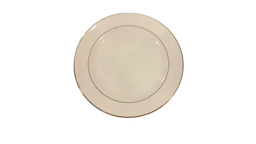 White Plate with Delicate Gold Trim - Salad