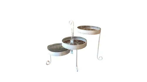 White Three Level Metal Cake Stand