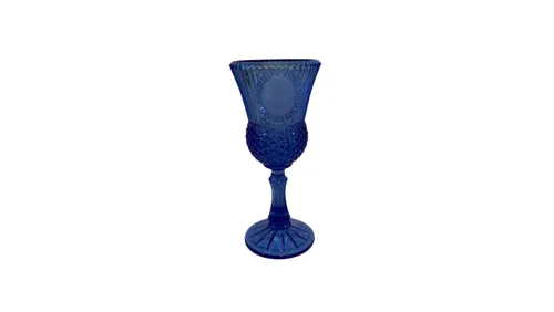 Detailed Blue Wine Glass