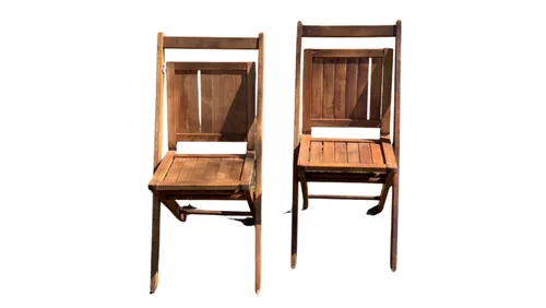 Stained Wooden Folding Chair