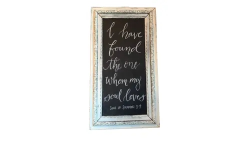 Narrow Antique White Chalkboard