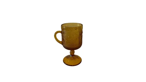 Amber Tiara Goblet with Handle