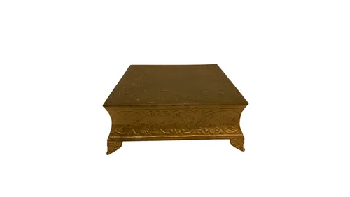 Gold Square Cake Pedestal