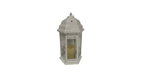 White Lantern with Candle