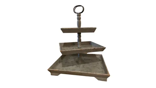 Grey Three Tier Cupcake Stand
