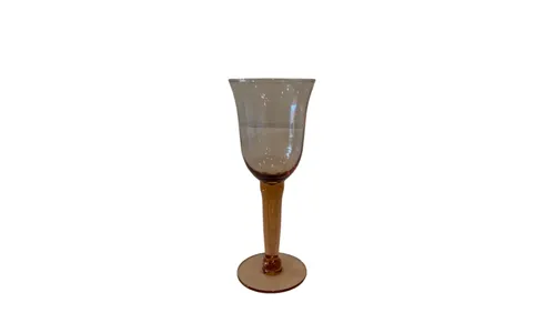 Pink Fluted Wine Glass
