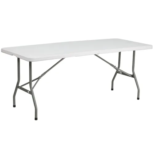6 ft. White Plastic Rectangle Table