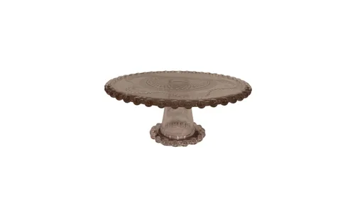 Pink Glass Cake Stand- Medium