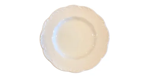 White Plate with Vine Trim - Dessert
