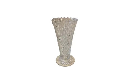 Diamond Cut Glass Vase