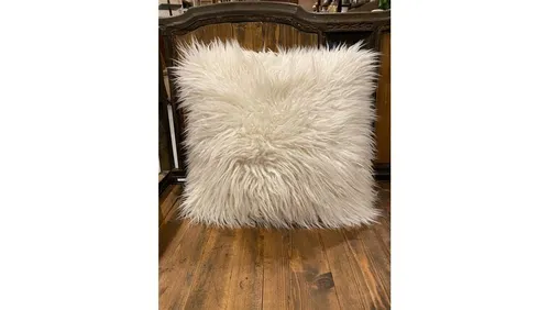 White Faux Fur Pillow