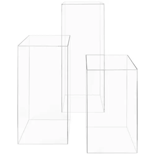 Clear Pedestals Set of 3
