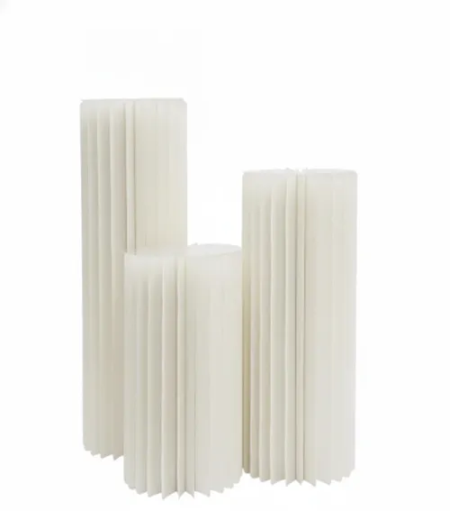 Cylinder Set of 3 White Roman