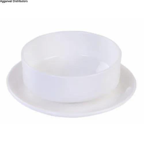 White Soup Bowl and Liner
