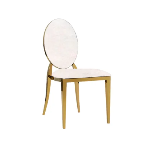 Chair - White and Gold Padded 