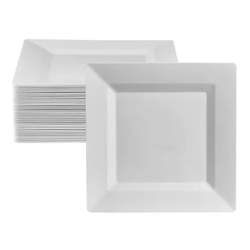 Plate - Square -White - 7.5 Inch