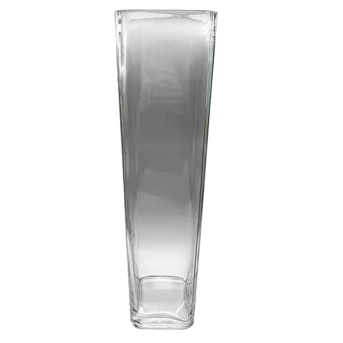 Clear Glass Square Vase - 40x10x10cm