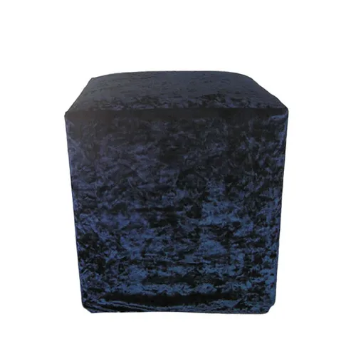 Navy Blue Velvet Ottoman Cover
