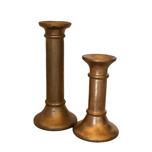 Gold Glass Painted Candlestick