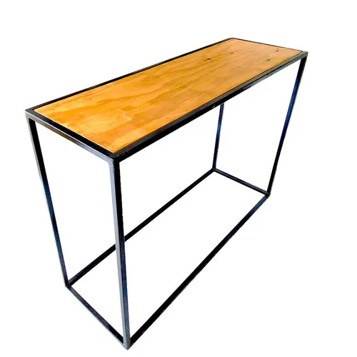 Rectangular Metal and Wood Cocktail Table
