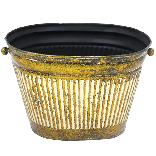 Bronze Ribbed Planter Vase 