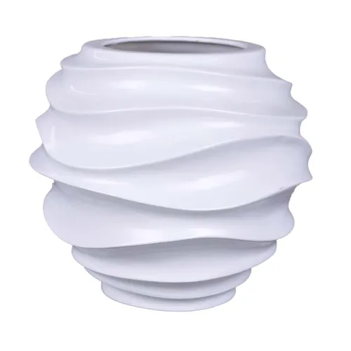 White Art Resin Container Vase