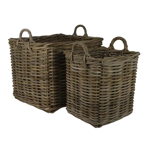 Thick Rattan Square Basket (Large)