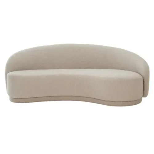Ivory Bean 3 Seater Velvet Couch