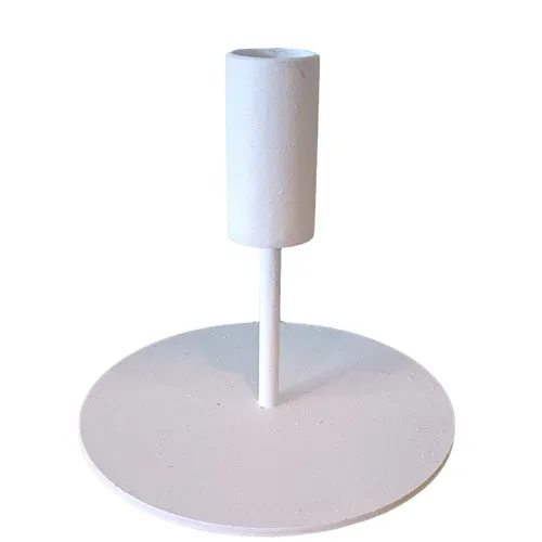 White Contemporary Candlestick - Short