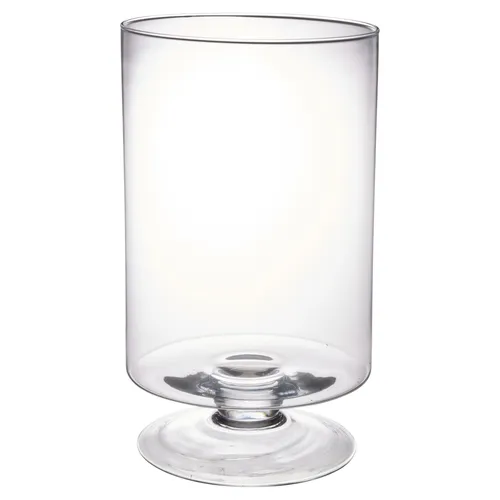 Clear Glass Hurricane Vase on Stem