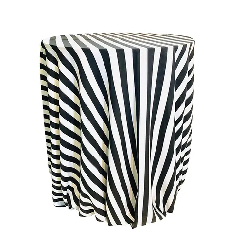 Black & White Stripe Tablecloth