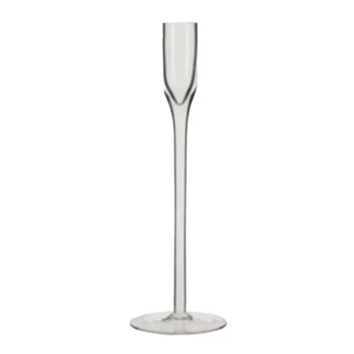 Clear Glass Narrow Candlestick - 30cm