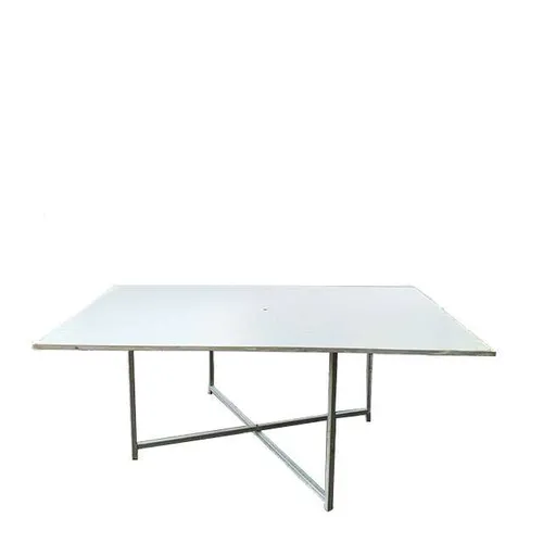 Large Trestle Table With Metal Legs