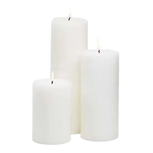 Pillar Candles - White, H: 18cm