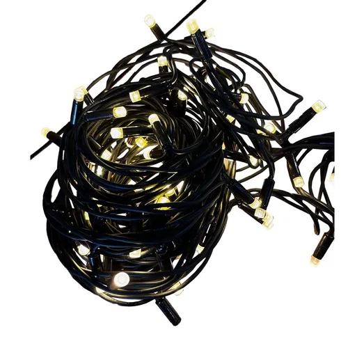 Warm white Fairy Lights on black cable