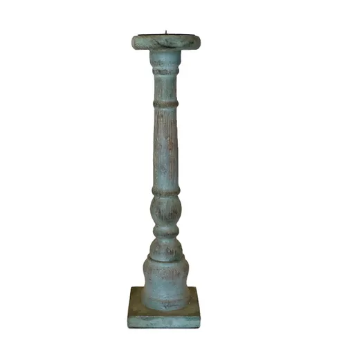 Candlestick - Antique Wood (Green)