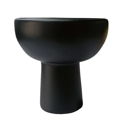 Black Modernist Clay Footed Vase