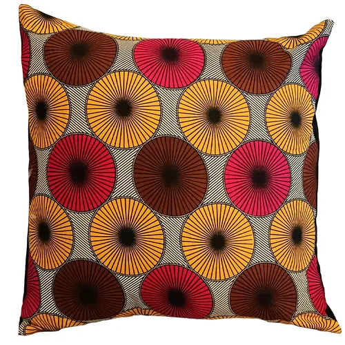Pink, Orange & Brown Schwe Schwe Cushion Cover