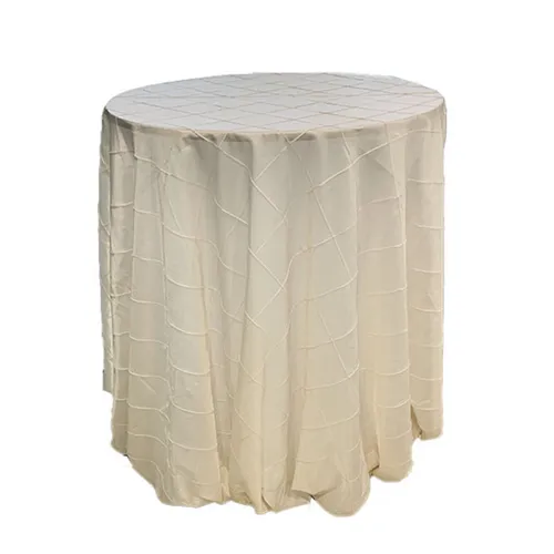  Cream Pin-Tuck Taffeta Tablecloth
