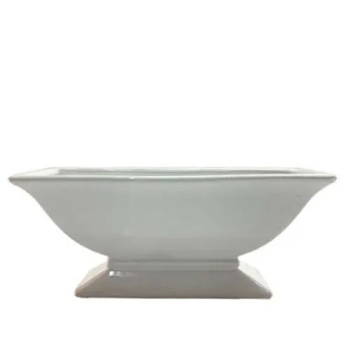White Glazed Boat Shaped Vase