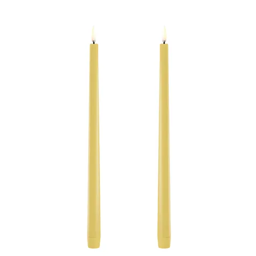 Smooth Tapered Yellow Dinner Candle