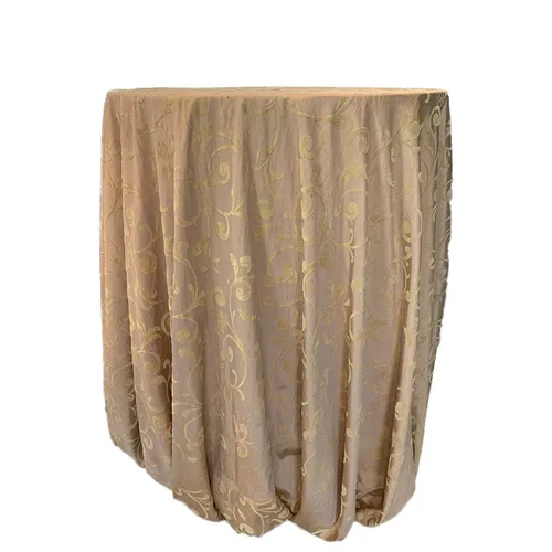Light Gold Flock Taffeta Tablecloth