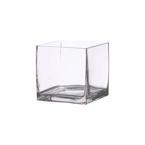 Clear Glass Square Vase - 15x15x15cm