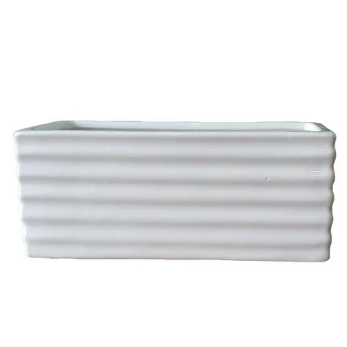 White Small Rectangular Vase