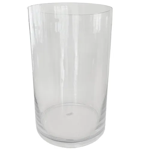 Clear Glass Large Barrel Vase